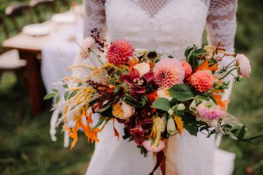 Modern and vibrant bridal bouquet