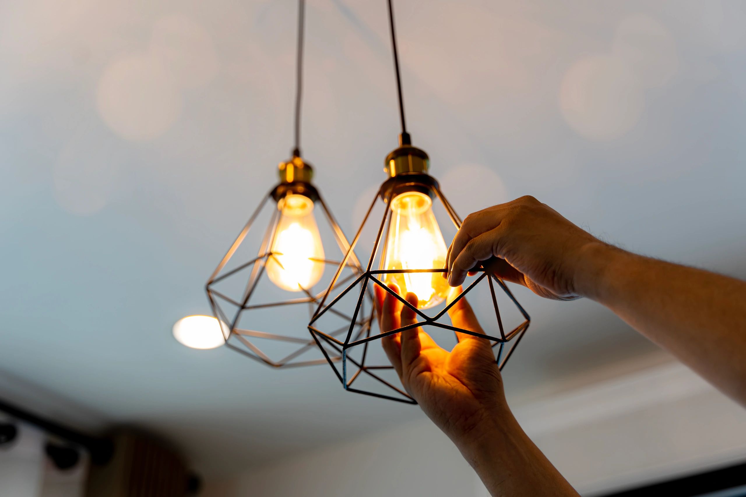 Installation of pendant lights in a domestic home in Aspendale