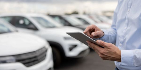 Person handing over car keys in front of a silver car.