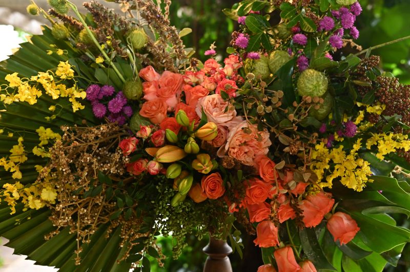flower arrangement, party decoration floral bouquet natural garden decorated environment