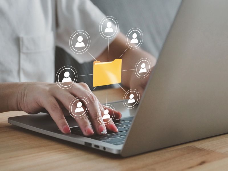 File sharing within the organization Exchange of information between employees access to contributing documents