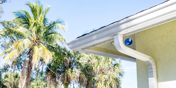 Tampa Bay roof and gutter system, showing exterior condition during Tampa Bay home inspection.