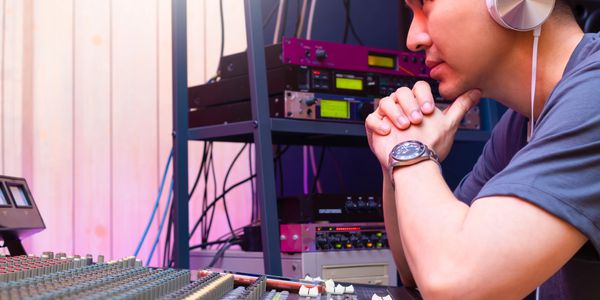 a man in a recording studio