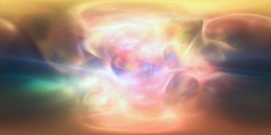 A vibrant abstract swirl of colorful light and energy.