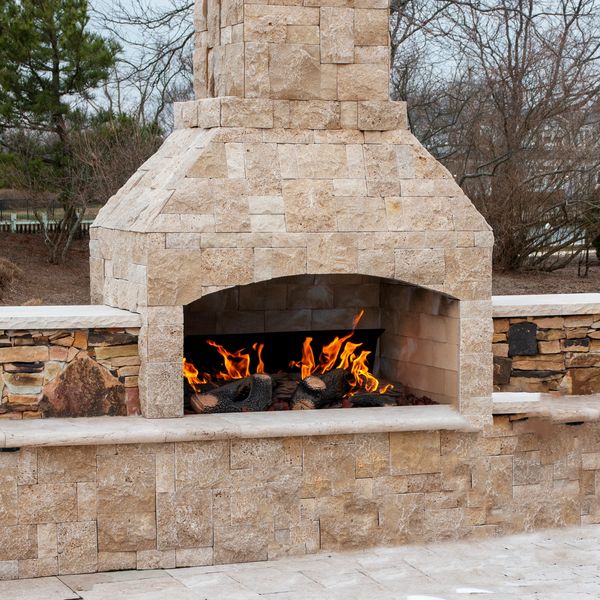 auzzys doing a masonry fireplace job for a residential project