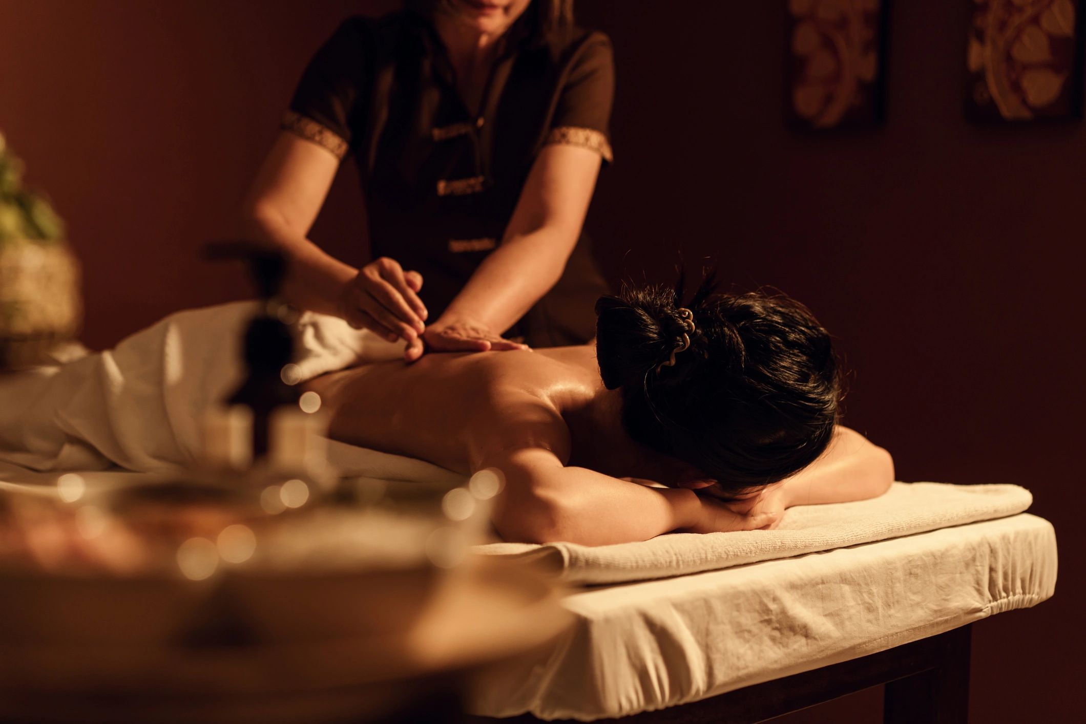 Clean, professional medical spa treatment room with neutral tones at EastWest Massage & Spa (by appointment only) in Salt Lake City