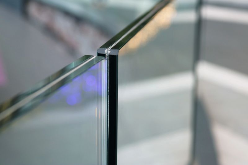 Frameless laminated glass balcony railing double layer.