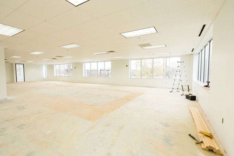 Fresh, new office space ready for construction to begin before new tenants move in.