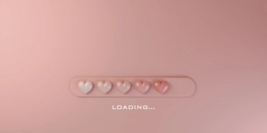 Hearts loading bar in pink tones.