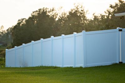 White vinyl fence