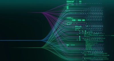 alt="Data flow diagram showing branching network paths in an AI model