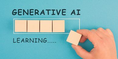 Blocks symbolize generative AI learning process.