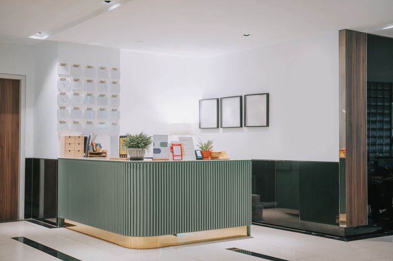 Office reception desk counter