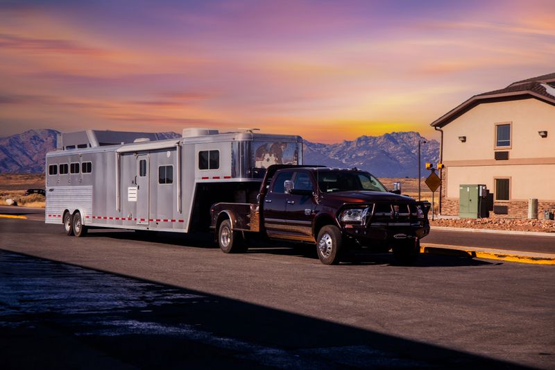 Semi Trucks on road, USA. Trucking in Nevada, USA