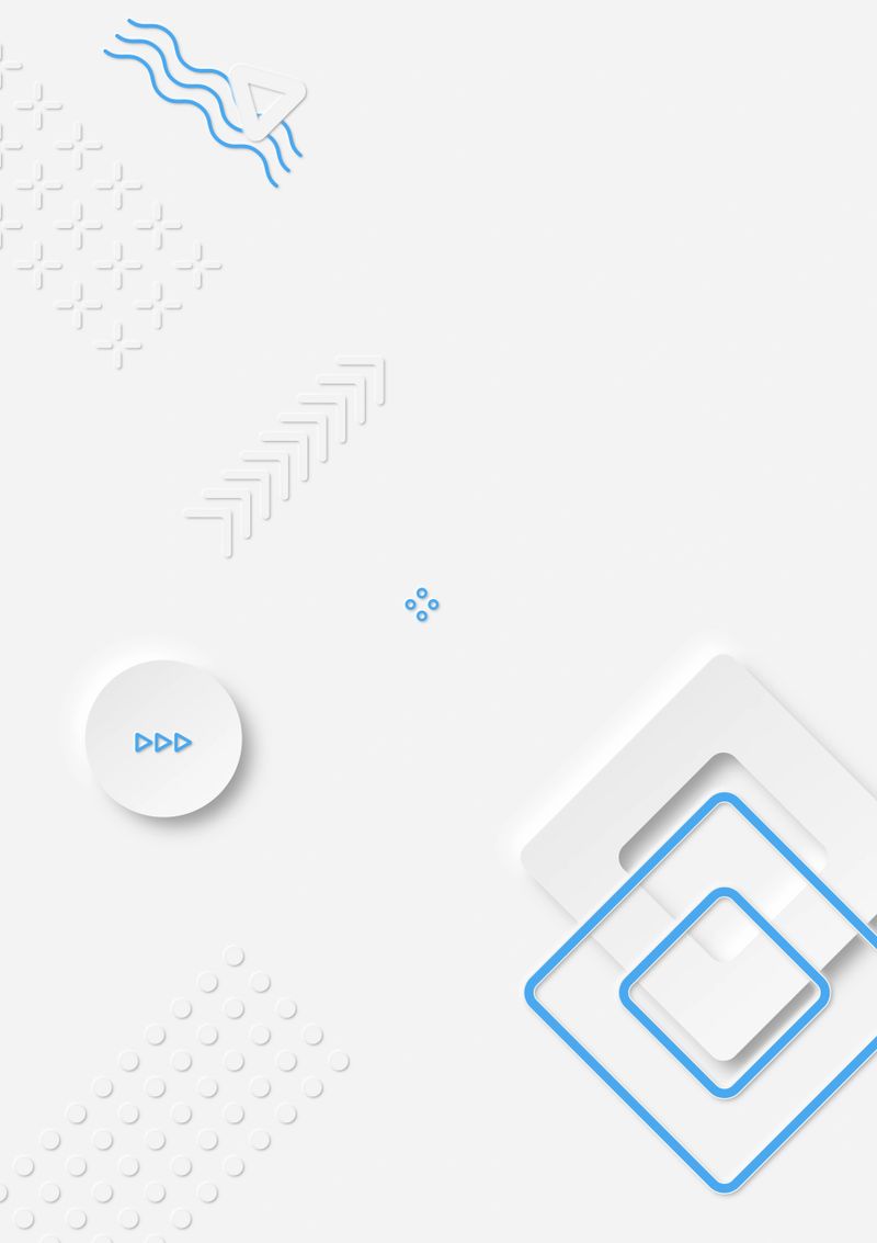 White cover with geometric elements in neomorph style for cover design, presentations, corporate report, web design. A4 proportions. Copy space.