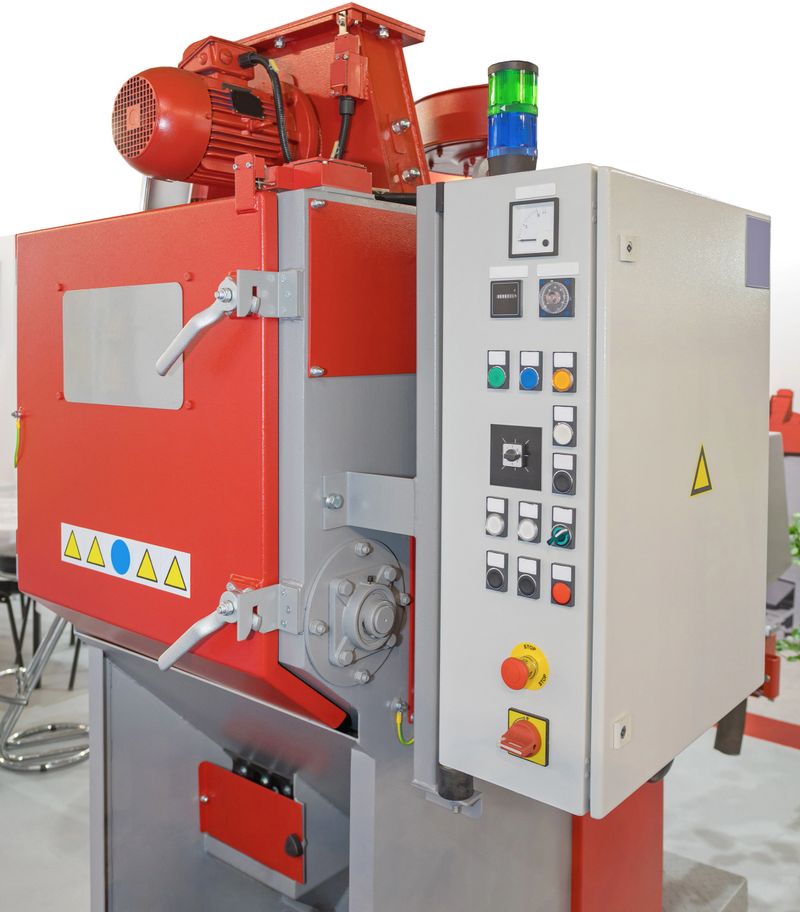 Shot Blaster Machine in Metal Workshop Production