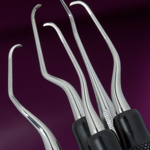 Sharp dental scalers sharpened
