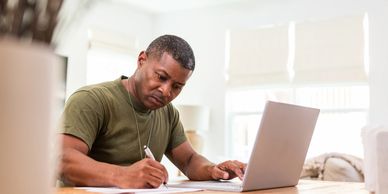 Man studying for a human resources exam.
