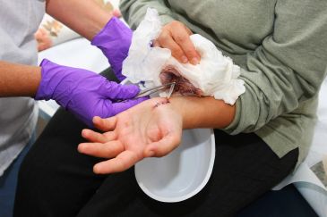 Medical care for a wrist injury.