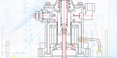Technical cross-sectional drawing of a mechanical component.