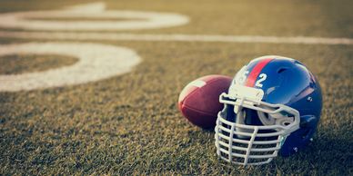 Side view of bane style football facemask 