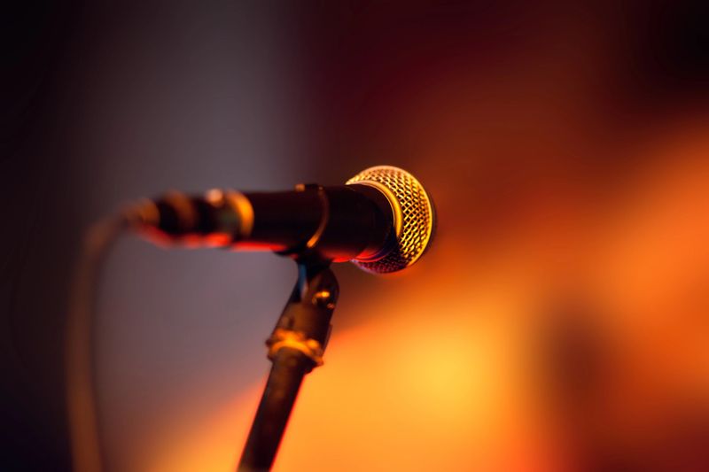 Microphone on stage