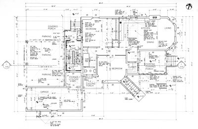 Architectural floor plan of a house's main level.