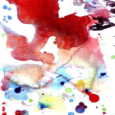 Colorful abstract watercolor splashes on white background.