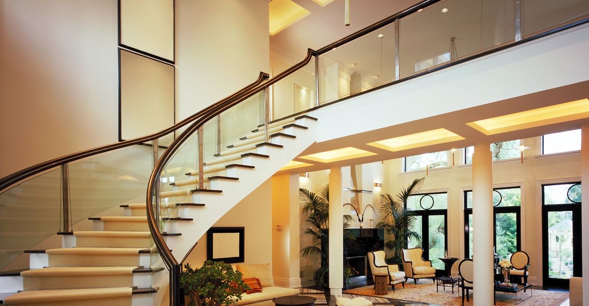 Living Room with Staircase & Office Space
