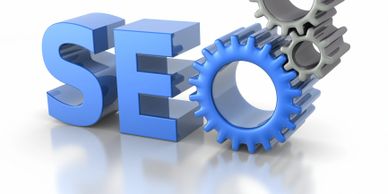 3D illustration of SEO with gears symbolizing optimization.