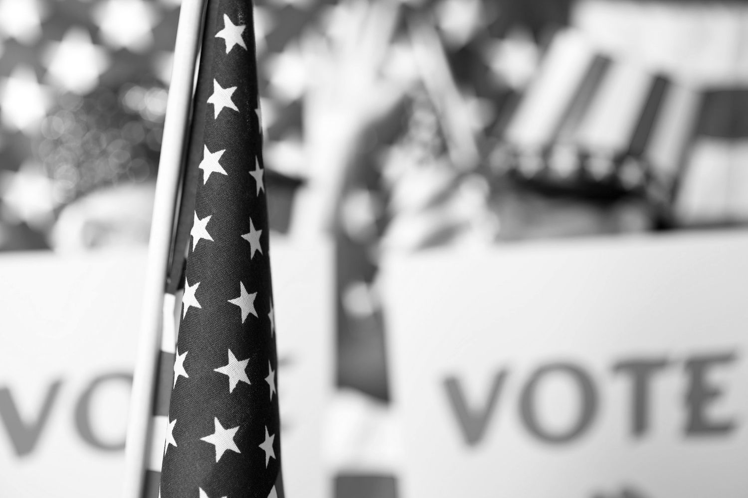 close picture of american flag