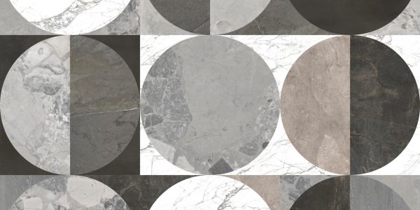 Abstract geometric pattern with marble textures.