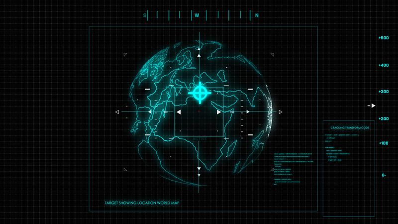 world Satellite GPS motion aerial analysis element. HUD User Interface. Aerospace in the Air Force. Aircraft Planes detected by satellite camera. Ui and Ai interface, modern military technology