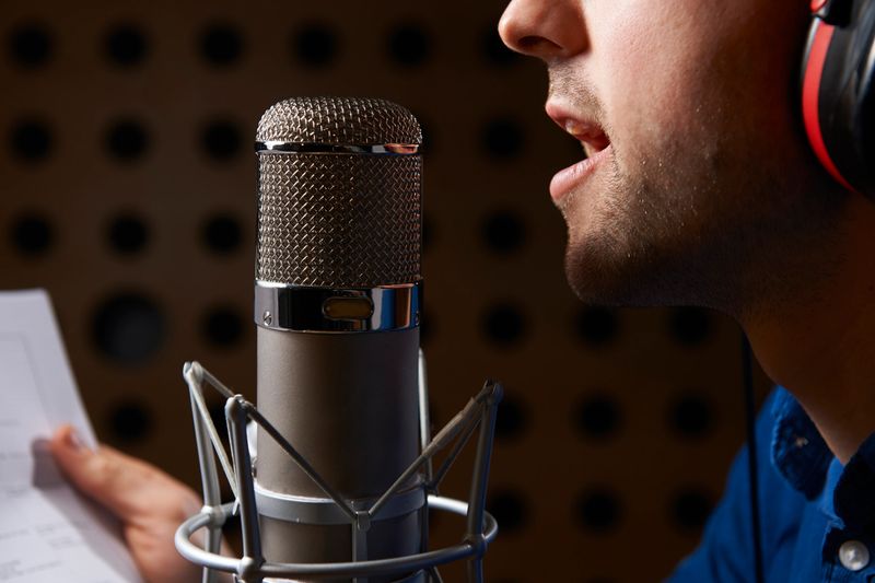 Broadcaster reading script