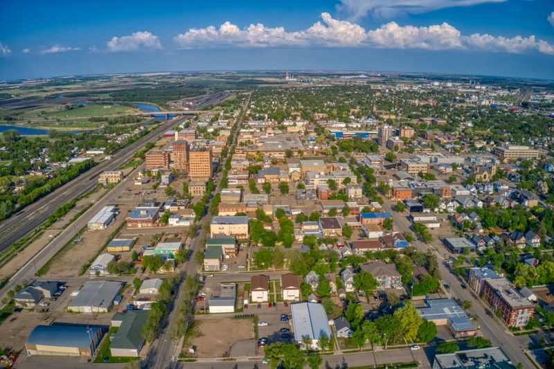 Aerial View of Brandon, Manitoba during Summer