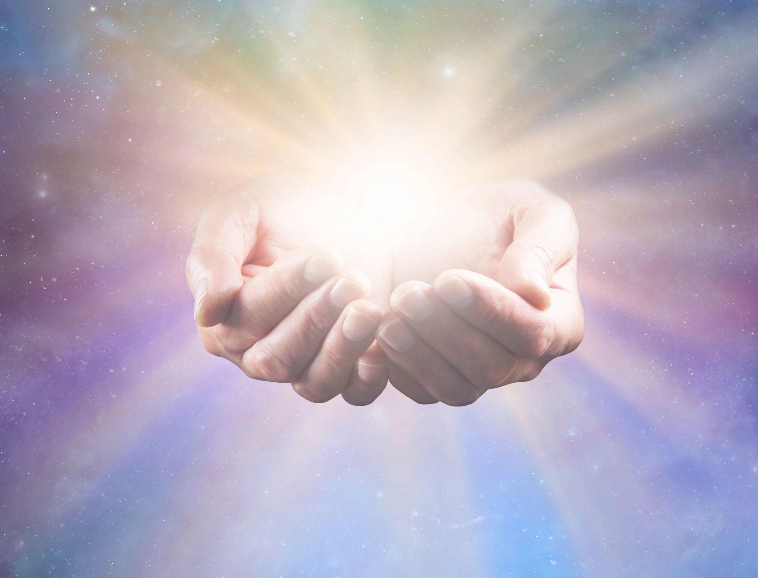 Reiki hands gifting Reiki energy.