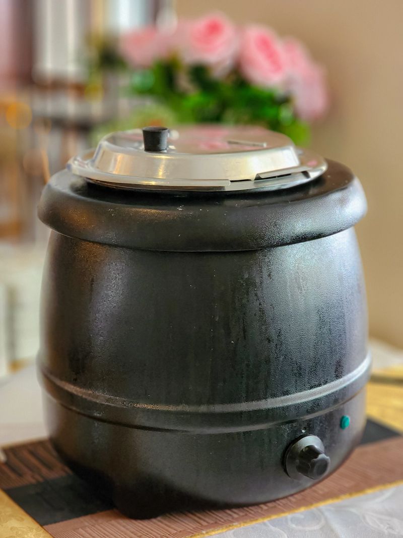 electric soup warmer in restaurant
