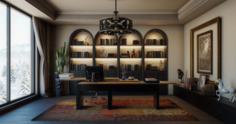 Digitally generated elegant home office interior/workspace which is a great place to be creative. The natural light floods in from the large windows, creating a bright and airy feel. The classic architecture lends a touch of elegance and sophistication. The workspace is fully equipped with everything you need to be productive, including a large desk, a comfortable office chair, a modern computer, and a bookshelf full of books. It's a great place to focus on your work and create great pieces of art.

The scene was created in Autodesk® 3ds Max 2024 with V-Ray 6 and rendered with photorealistic shaders and lighting in Chaos® Vantage with some post-production added.