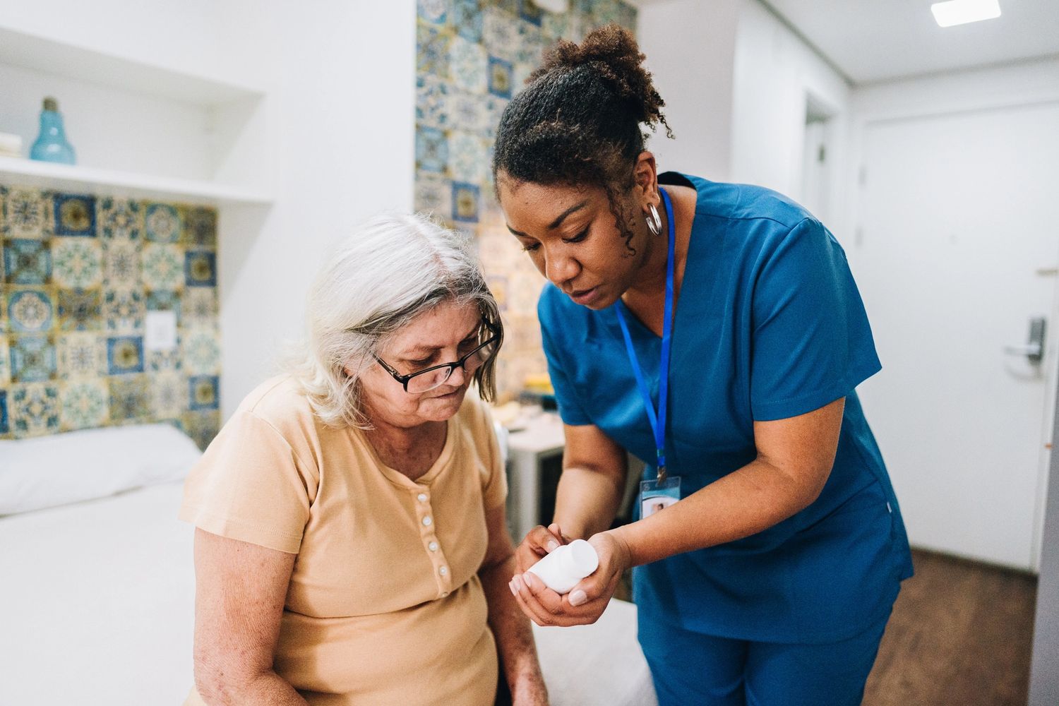 a doctor taking care of a patient