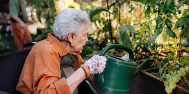 Visitors admiring floral displays and garden setups.