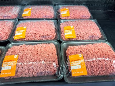 Ground Beef Finished Product - Overwrap foam tray package