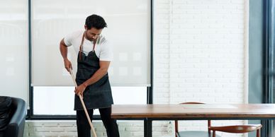 Commercial Cleaning floor mopping in office