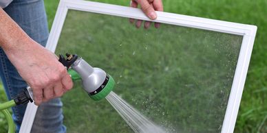 Cleaning a window screen