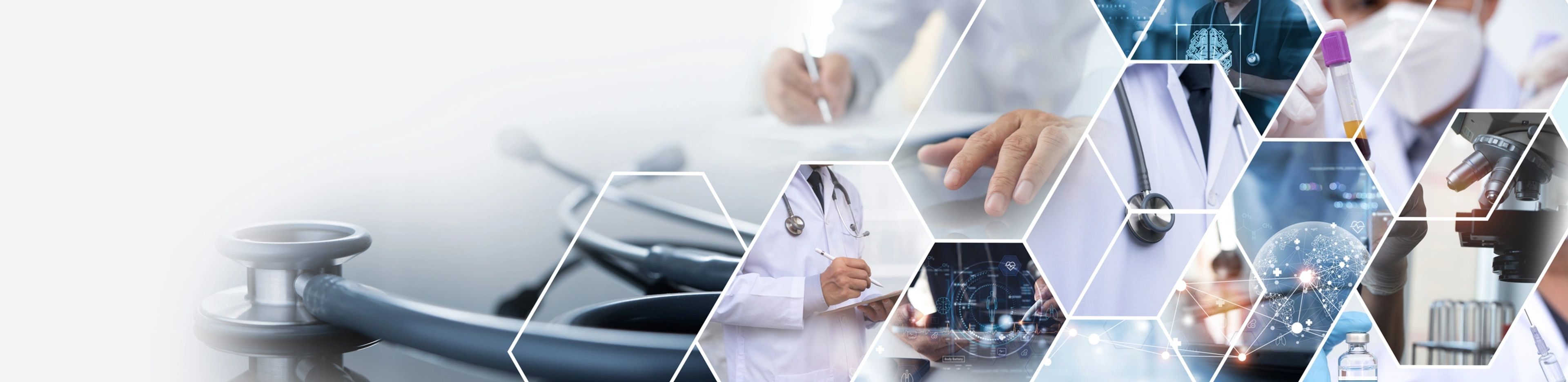 Medical technology and healthcare professionals symbolize modern medicine.