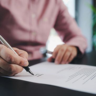 Client signing affidavit document and other legal documents 