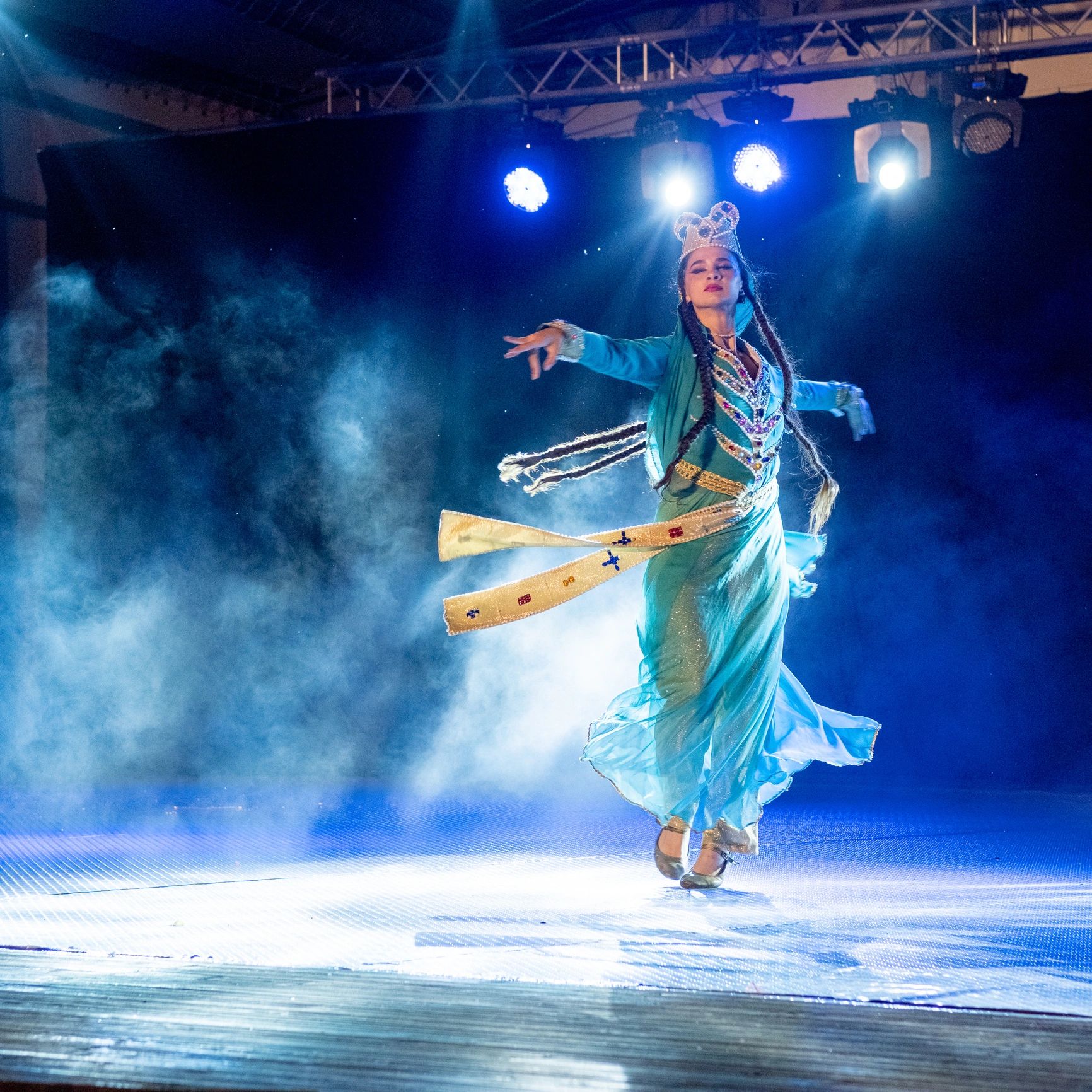  A woman performing on stage