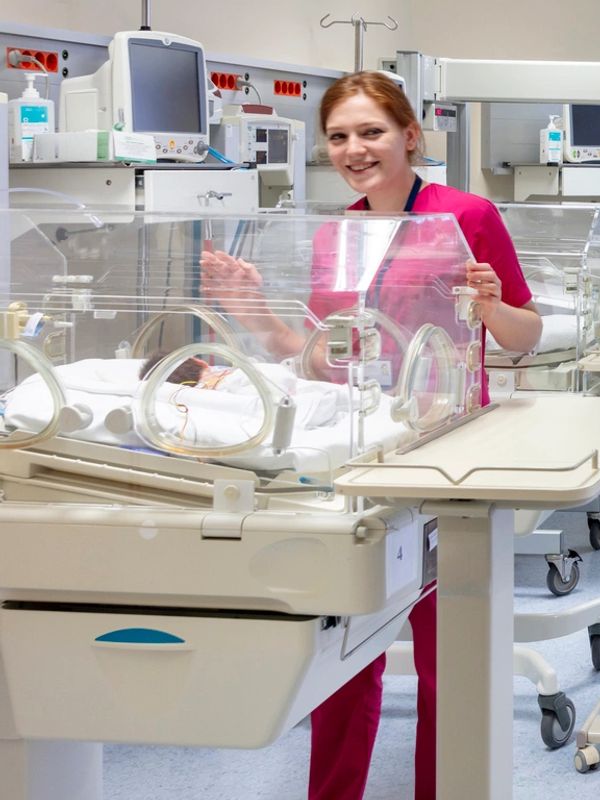 Child with duodenal atresia receiving care in NICU at Primary Childrens Hospital in Salt Lake City