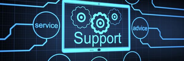 Icon of a technician with headset providing remote support.