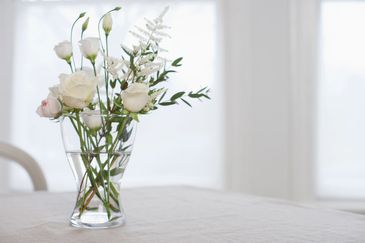 Elegant floral arrangement in a thoughtfully styled interior.