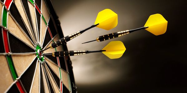 Darts in bullseye